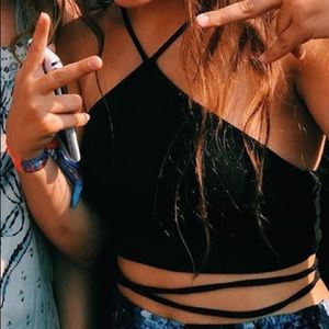 black tie crop top